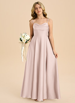 Azazie Bear Junior Klä av A-Line i Stretch Satin Älskling Halsringning image7