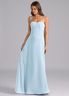 Azazie Valentine Bridesmaid Dresses Sky Blue A-Line Corset Chiffon Dress image3