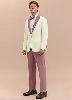 front Adrian Dusty Rose Shawl Lapel Structured Stretch Tuxedo Suit