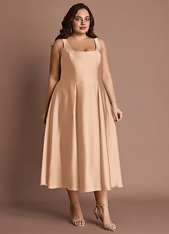 Olivia Blush Pink Pleated Midi Dress image9