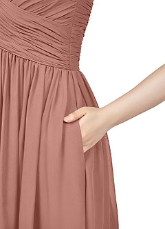 Azazie Angie Bridesmaid Dresses Cedar Rose A-Line Corset Chiffon Dress image10
