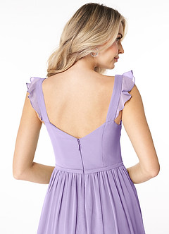 Azazie Stassie Bridesmaid Dresses Lilac A-Line Sweetheart Ruched Chiffon Dress image6