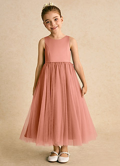 Azazie Solia Flower Girl Dresses MAI TAI Ball-Gown Bow Tulle Dress image3