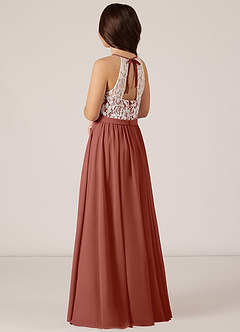 Azazie Fahari Junior Auburn A-Line Lace Chiffon Dress image4