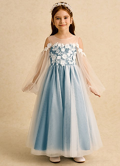 Azazie Zimi Flower Girl Dresses Bermuda Ball-Gown Sweetheart Neckline Tulle Dress image5