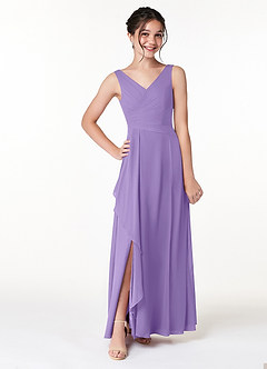 Azazie Kori Junior Tahiti A-Line Ruched Chiffon Dress image1