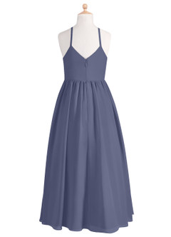 Azazie Cora A-Line Pleated Chiffon Floor-Length Junior Bridesmaid Dress image7