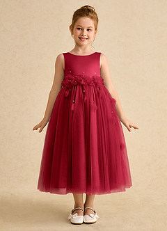 Azazie Lux Flower Girl Dresses Scarlet A-Line Beaded Tulle Dress image5