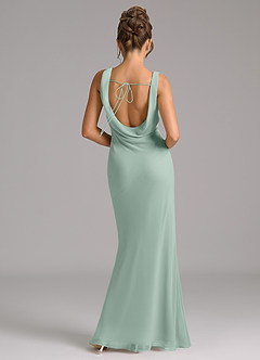 Azazie Rylina Bridesmaid Dresses Agave Mermaid Pleated Chiffon Dress image6