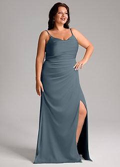 Azazie Deandra Brautjungfernkleider Meerjungfrau-Linie Plissee Stretch-Satin Kleid Zwielichtviolett image4