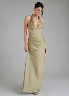 Azazie Torrance Bridesmaid Dresses Moss Green Mermaid Corset Stretch Satin Dress image5
