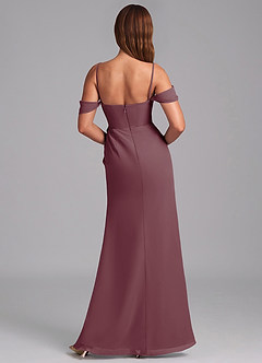 Azazie Johana Jurken voor bruidsmeisjes Converteerbaar Jurk van Chiffon met Zeemeermin Off the Shoulder Sangria image2