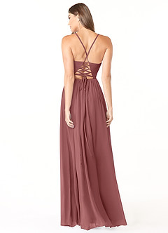 Azazie Aaida Brautjungfernkleider A-Linie Korsett Chiffon Kleid Amethyst image2