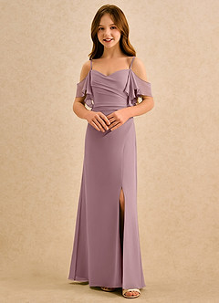 Azazie Pippy Girls Formal Sukienki dla dziewczynek sypiących kwiaty Linia A Dekolt w kształcie serca Szyfon Długość podłogi Sukienka image4