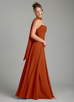 Azazie Gabriela Brautjungfernkleider A-Linie Korsett Chiffon Kleid Paprika image3