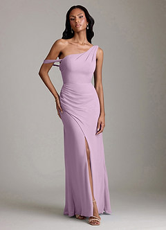 Azazie Madelyn Bridesmaid Dresses Wisteria Mermaid One Shoulder Chiffon Convertible Dress image1
