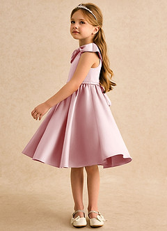 Azazie Acorn Flower Girl Klänningar Klä A-Line i Matt satäng Plisserad image4