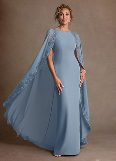 Azazie Artemisia Klänningar till brudens mor Klä Tubklänning i Chiffong Spets Dammblå image5