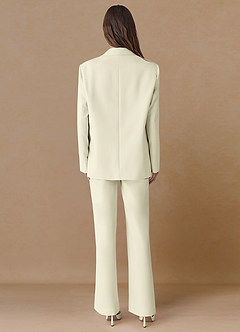 front Marina Ivory Refined Weave Straight-Leg Pants