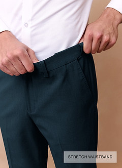 front Savile Sarcelle Costume en laine mélangée