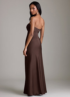 Azazie Saylor Brudtärnklänningar Klä av Sjöjungfru i Stretch Satin Axelbandslös Ganache image5