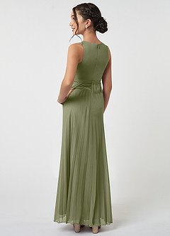 Azazie Lindie Junior Pistachio A-Line Pleated Chiffon Dress image7