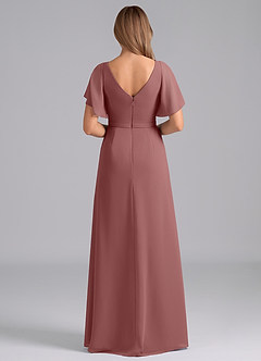 Azazie Ambrosia Brautjungfernkleider A-Linie Plissee Chiffon Kleid Wüstenrose image6