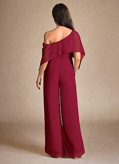 Azazie Halima Kleider für die Brautmutter Overall/Jumpsuit Seitliche Cut-Outs Chiffon Kleid Burgunderrot image3