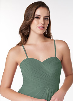 Azazie Arabella Allure Jurken voor bruidsmeisjes Converteerbaar Jurk van Chiffon met A-Lijn Sweetheart Halslijn Eucalyptus image6