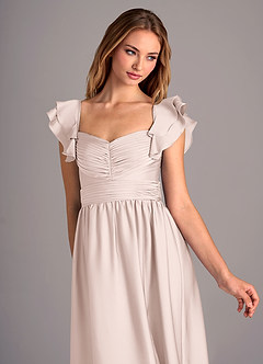 Azazie Anaya Bridesmaid Dresses Blushing Pink A-Line Sweetheart Neckline Stretch Satin Convertible Dress image6