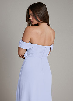 Azazie Ezria Jurken voor bruidsmeisjes Jurk van Chiffon met A-Lijn Off the Shoulder Lavendel image7