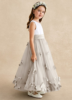 Azazie Vi Flower Girl Klänningar Klänning A-Line i Tyll Ärmlös image7