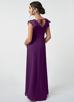 Azazie Claudine Junior Grape A-Line Pleated Chiffon Dress image4