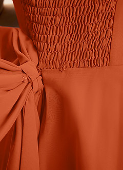 Azazie Arie Junior Burnt Orange A-Line Ruched Chiffon Dress image7