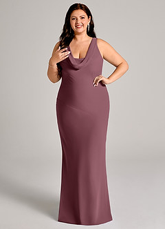 Azazie Rylina Bridesmaid Dresses Sangria Mermaid Pleated Chiffon Dress image10