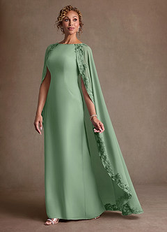 Azazie Artemisia vestidos de madre de la novia Vestido de Matcha de Gasa de Corte Recto con Encaje image4