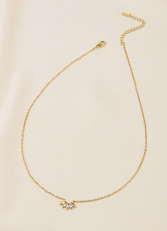 front Collar con colgante de mini abanico de cristal