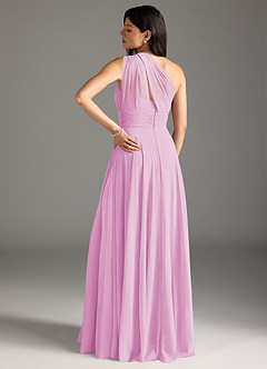 Azazie Charlize Bridesmaid Dresses Candy Pink A-Line One Shoulder Chiffon Dress image2