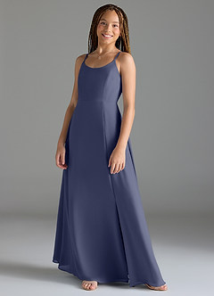Azazie Moira Junior Stormy A-Line with Pockets Chiffon Dress image3