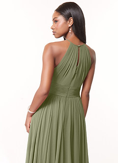 Azazie Cherish Bridesmaid Dresses Pistachio A-Line Pleated Chiffon Dress image5