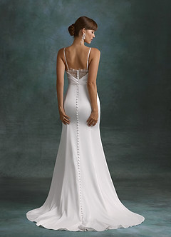 Azazie Georgette Wedding Dresses Diamond White Mermaid Strapless Stretch Satin Dress image2