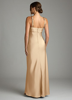 Azazie Ellia Brudtärnklänningar Klä av Tubklänning i Stretch Satin Rosett Champagne image5