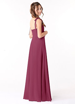 Azazie Rosey Junior Mulberry A-Line Sweetheart Neckline Chiffon Dress image2