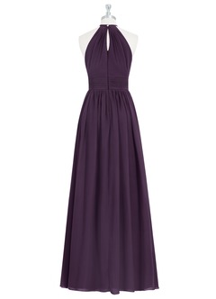 Azazie Cherish Bridesmaid Dresses Plum A-Line Pleated Chiffon Dress image7
