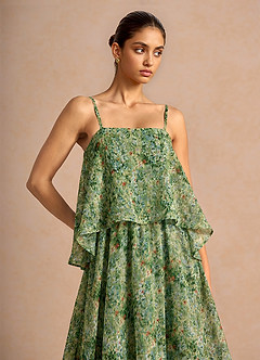 Itasca Green Floral Maxi Dress image6
