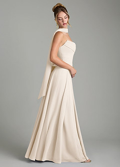 Azazie Gabriela Bridesmaid Dresses White Alabaster A-Line Corset Chiffon Dress image3