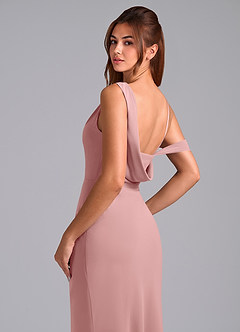 Azazie Madelyn Bridesmaid Dresses Dusty Rose Mermaid One Shoulder Chiffon Convertible Dress image2