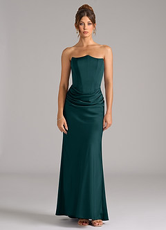 Azazie Debby Bridesmaid Dresses Pine Mermaid Strapless Stretch Satin Convertible Dress image5