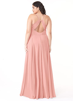 Azazie Avelina Brautjungfernkleider A-Linie V-Hals Gefaltet Chiffon Kleid Rosettenrosa image7