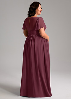 Azazie Verna Maternity Bridesmaid Dresses A-Line V-Neck Ruched Chiffon Floor-Length Dress image8